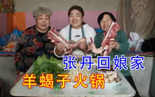 Download Video: 张丹回娘家，给爸妈做羊蝎子火锅，超有食欲，大口吃肉喝酒过瘾！