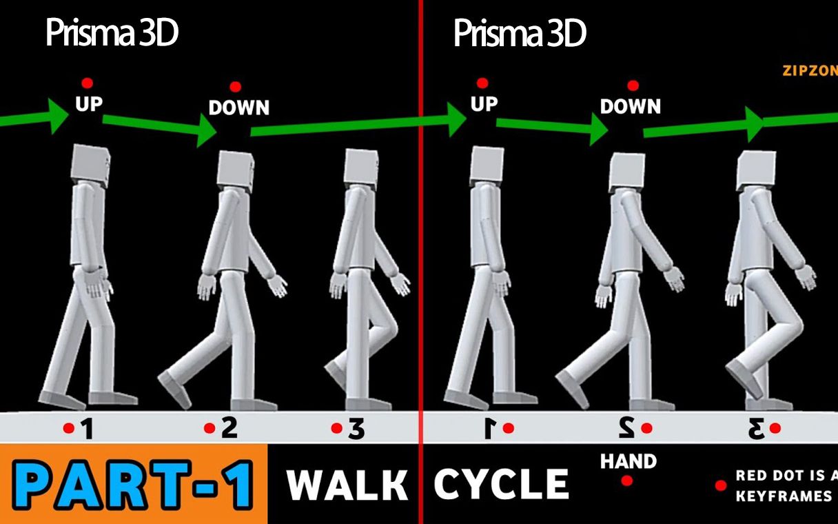 6循环步行动画part1prisma3d教学