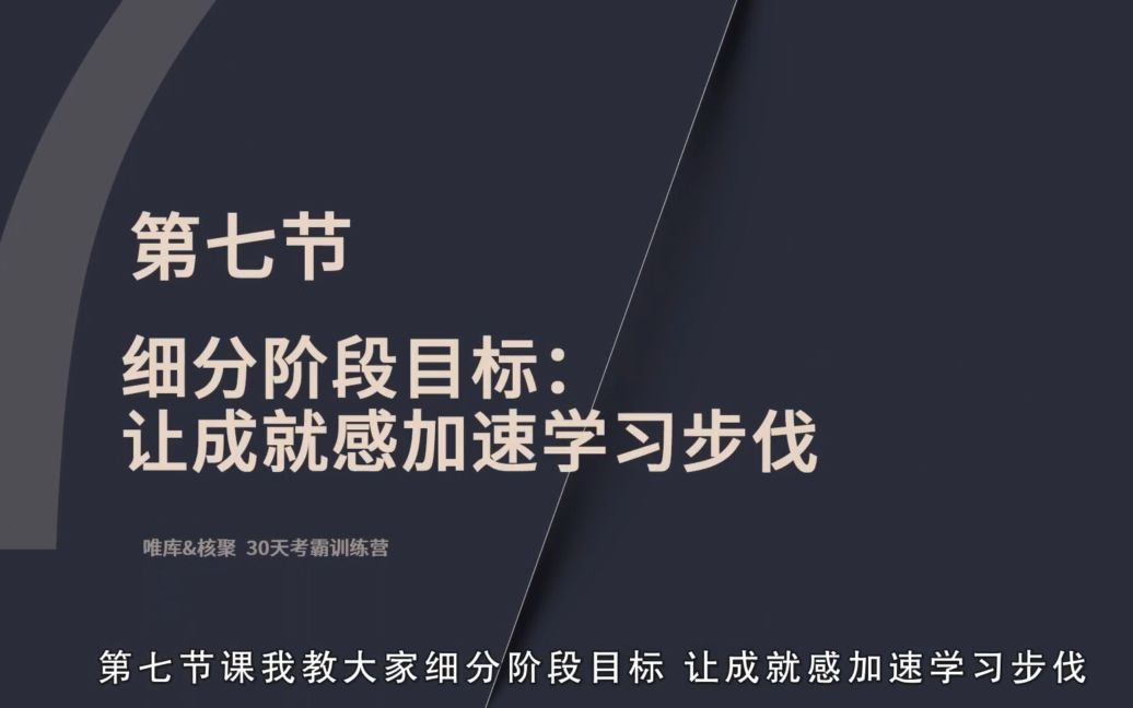 《核聚》考霸训练营 细分大目标让成就感推动学习——4哔哩哔哩bilibili