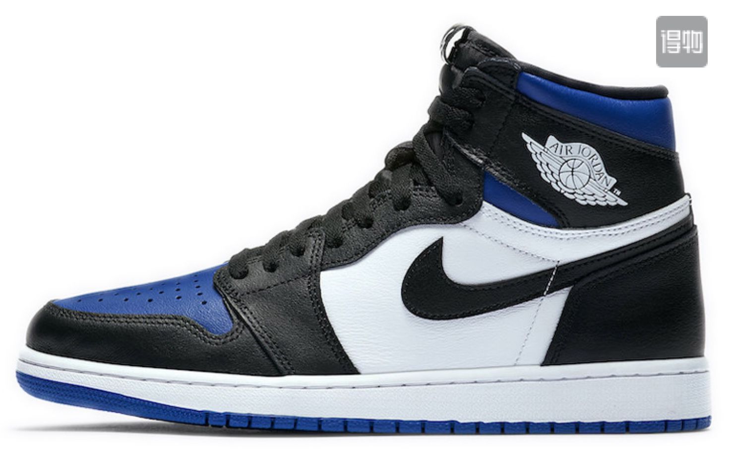 得物(毒)家牛货 耐克air jordan 1 high og "game royal" aj1黑篮脚趾