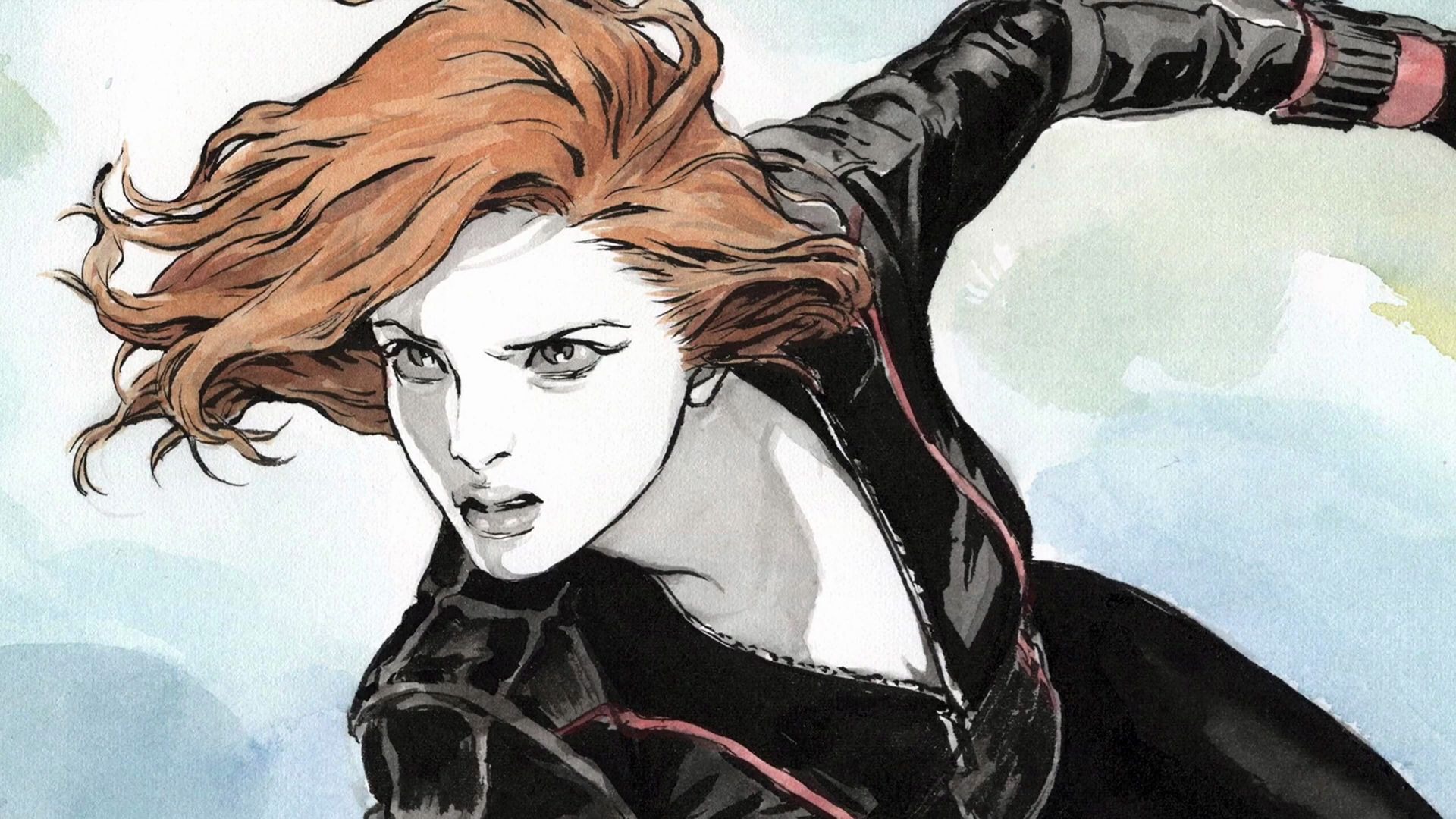 如何用水墨画漫威里面的黑寡妇_哔哩哔哩 (゜-゜)つロ 干杯~-bilibili