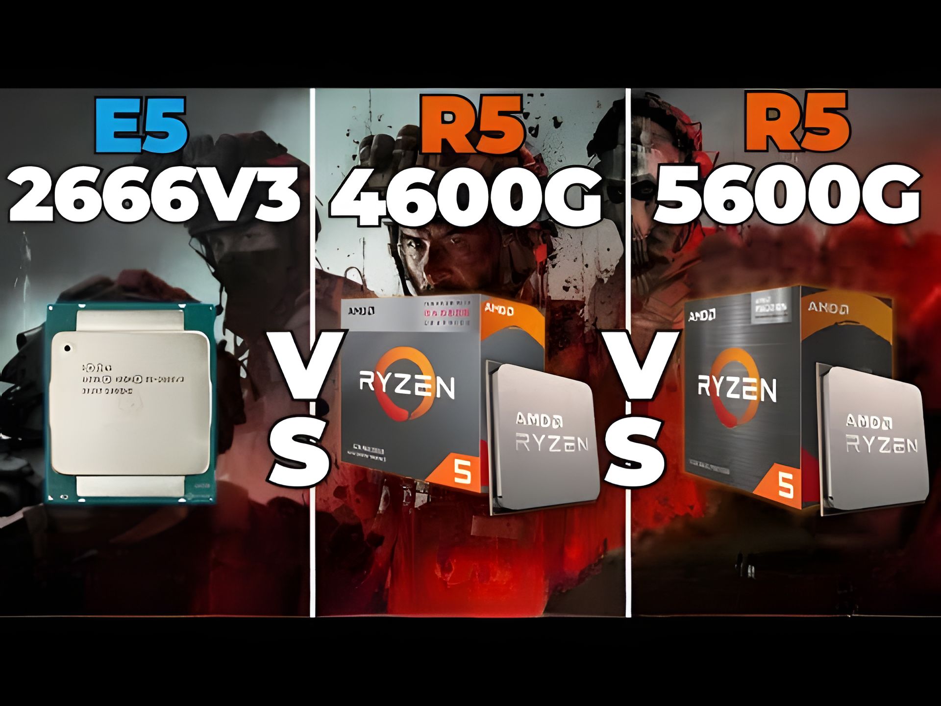 xeon e5 2666 v3 vs ryzen 5 4600g vs ryzen 5 5600g