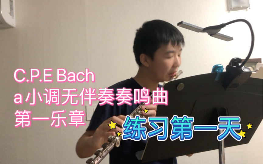 [图]【长笛日常练习】C.P.E Bach-a小调无伴奏奏鸣曲Flute Sonata in a Minor WQ.132 H.562-I.Poco adagio