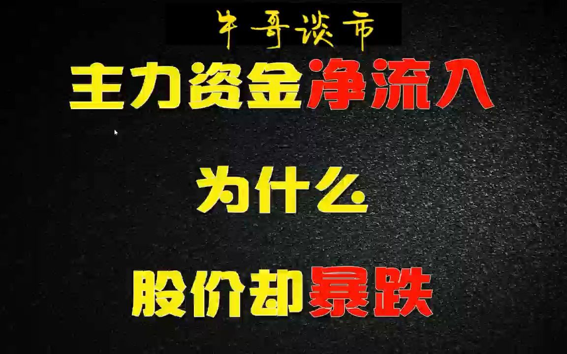 个股资金净流入,却暴跌的真正原因!建议收藏.哔哩哔哩bilibili