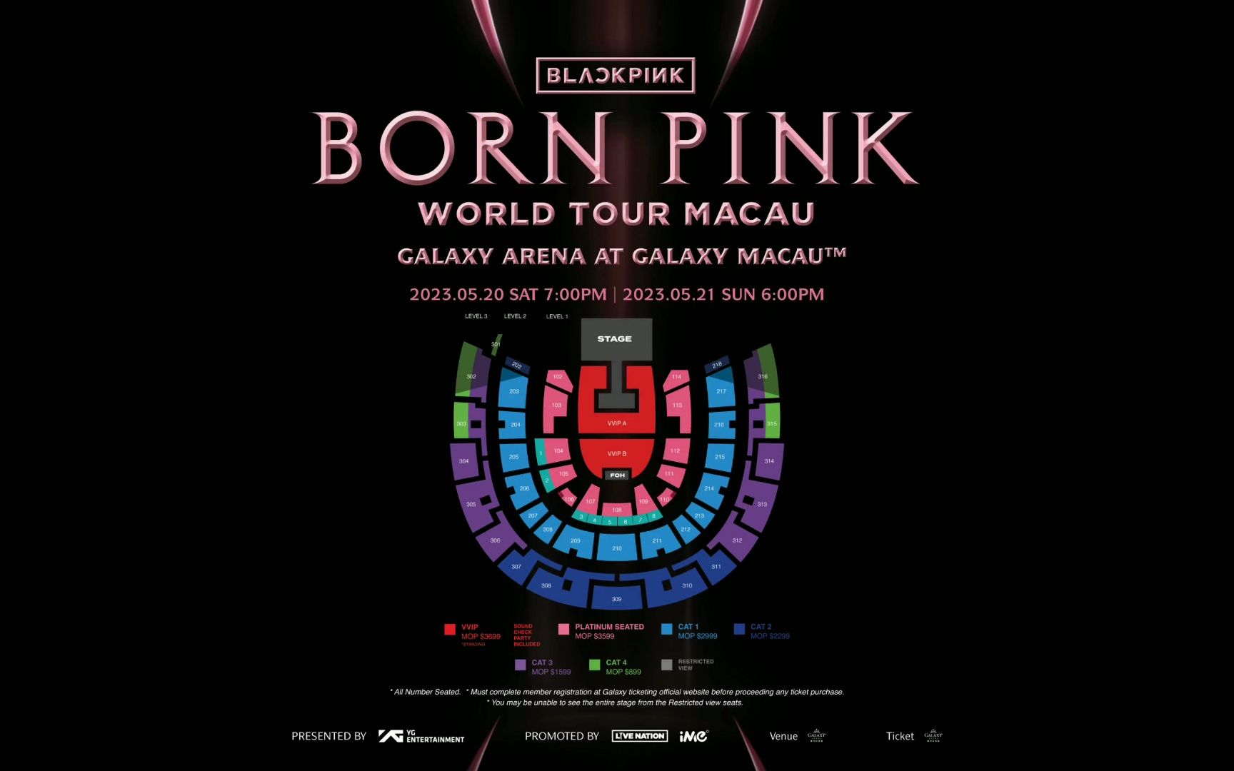 blackpink澳门世巡演唱会购票须知