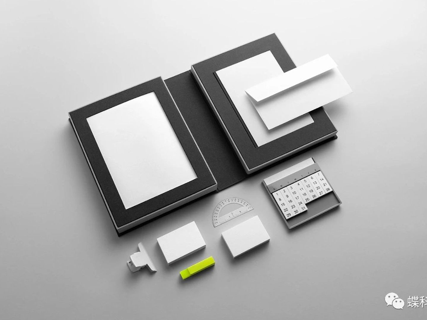 现代高级品牌形象vi设计笔记本名片信纸办公文具展示psd样机素材