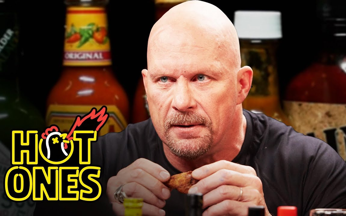 4khotoness09e12冷石史蒂夫奥斯汀挑战超辣鸡翅畅谈个人节目与wwe过往