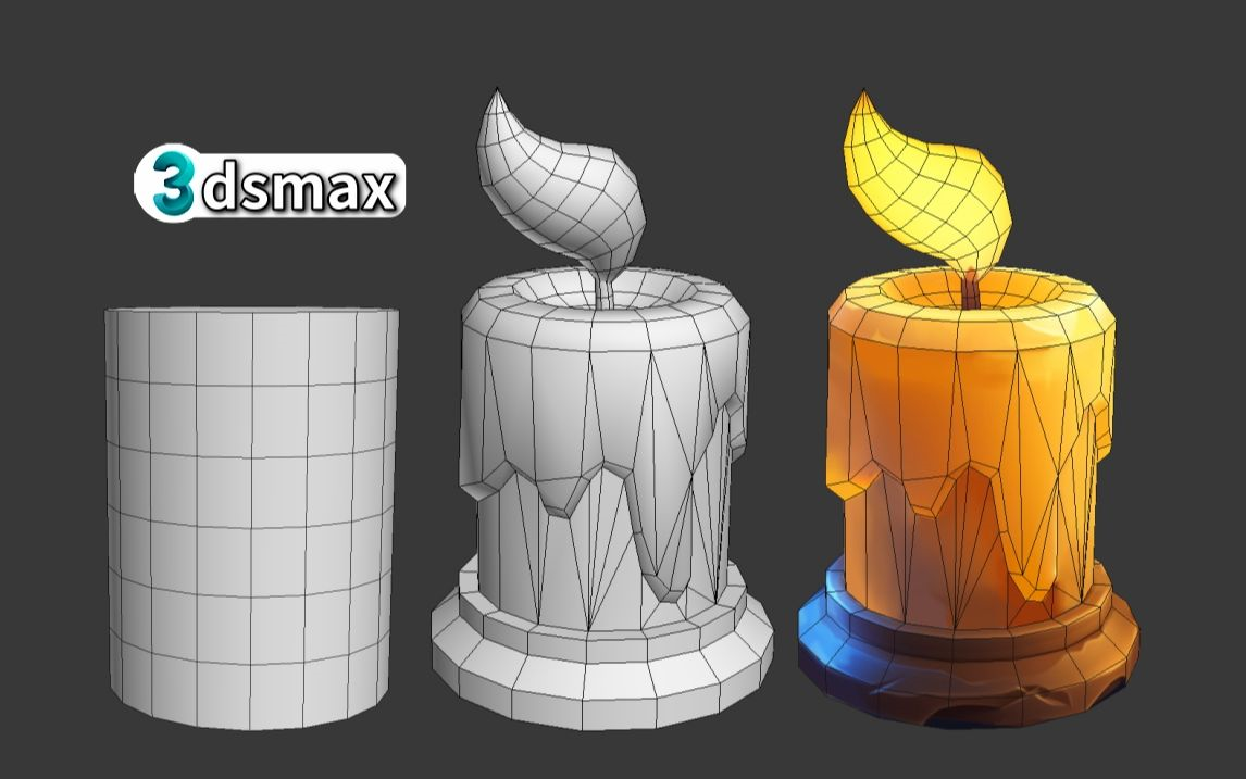 3dmax零基础建模,只送不卖的零基础教程,蜡烛简单案例模型教程哔哩哔哩bilibili