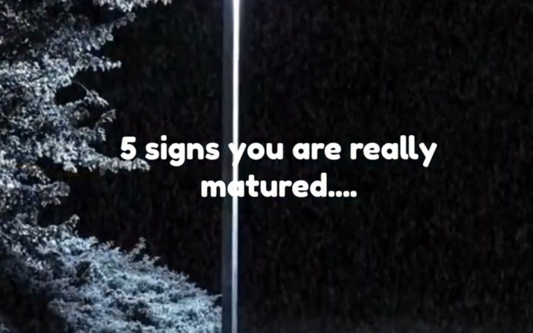 5 signs you're really matured哔哩哔哩bilibili