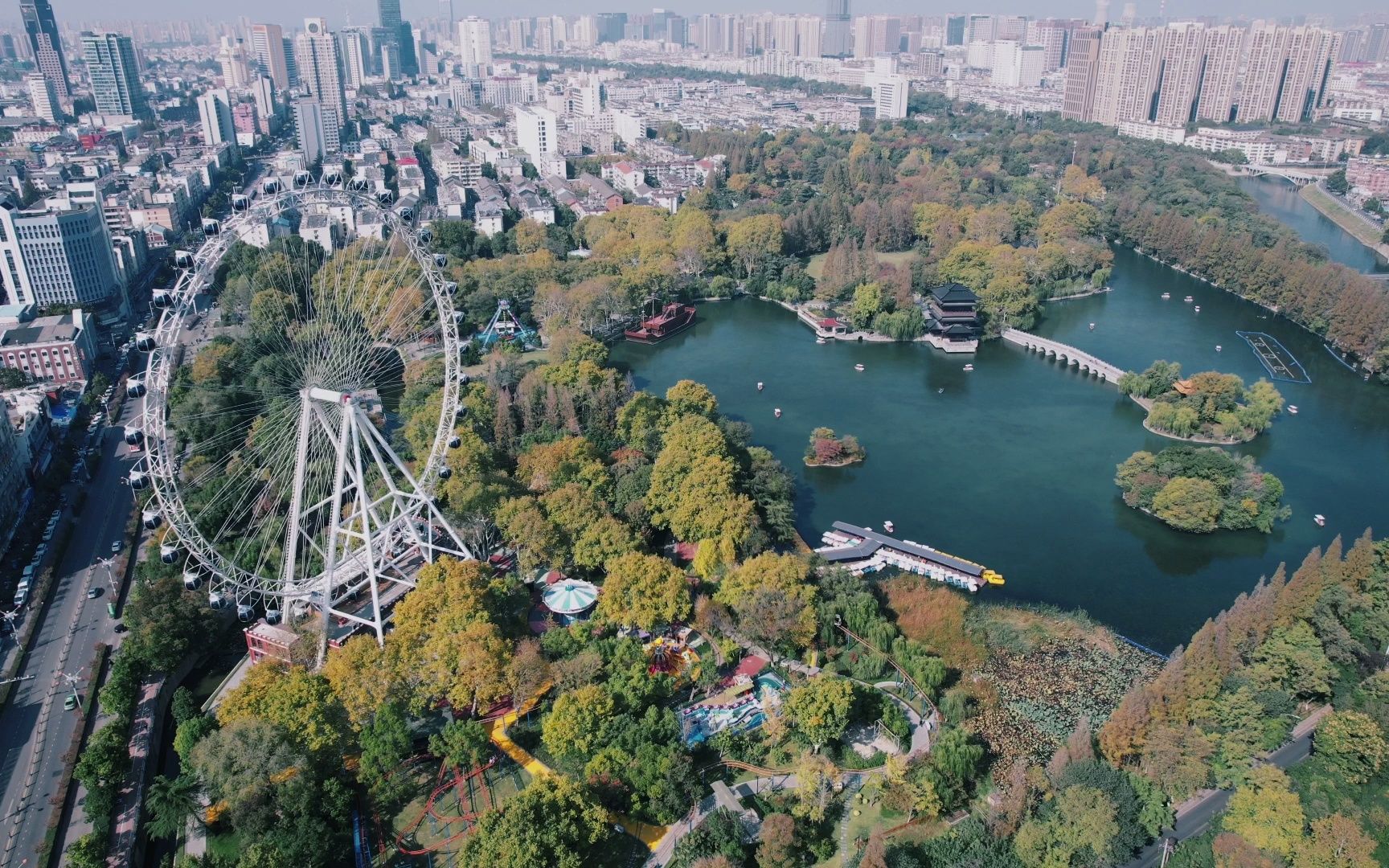 合肥:航拍逍遥津公园