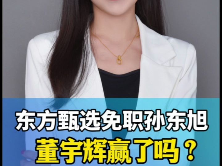 东方甄选免职孙东旭,董宇辉赢了吗?哔哩哔哩bilibili