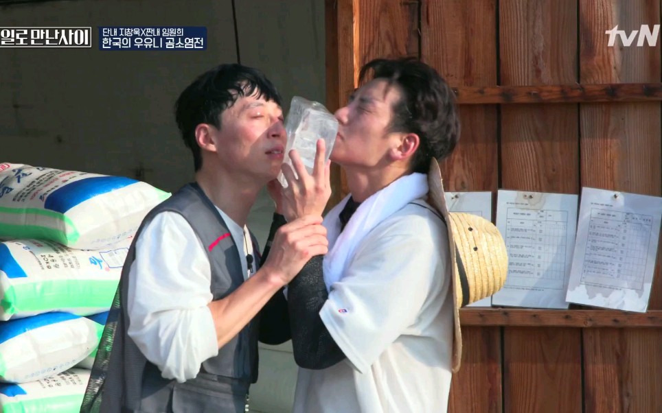 池昌旭 刘在石 之冰块怼脸降温术 综艺《只因工作的关系》