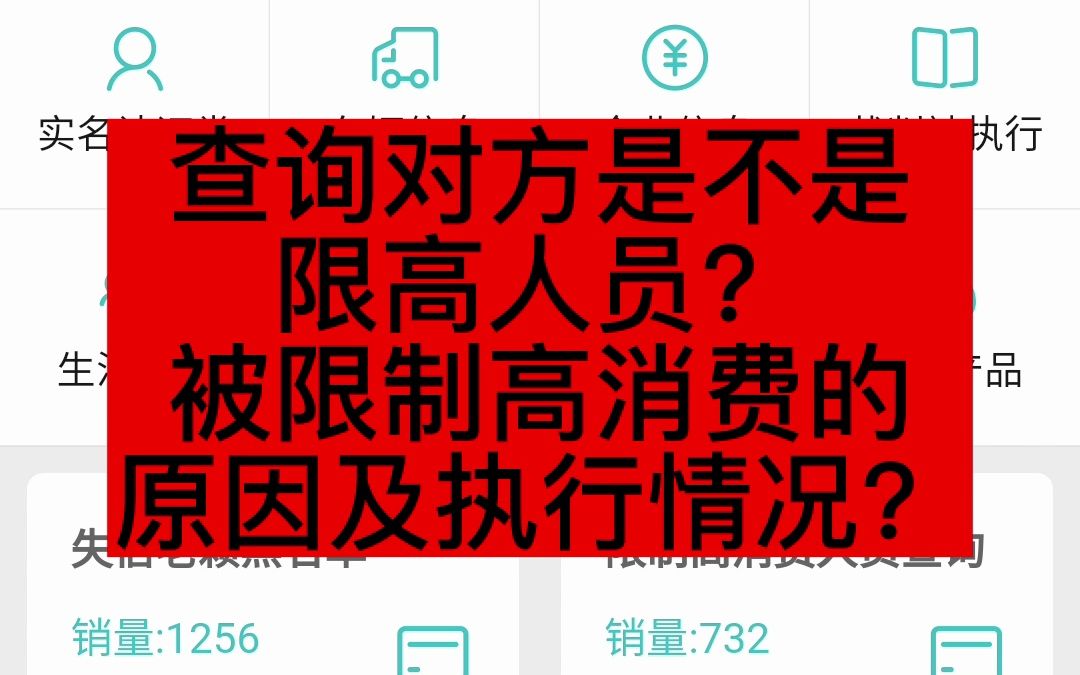 查询对方是不是限高人员?被限制高消费的原因及执行情况?哔哩哔哩bilibili