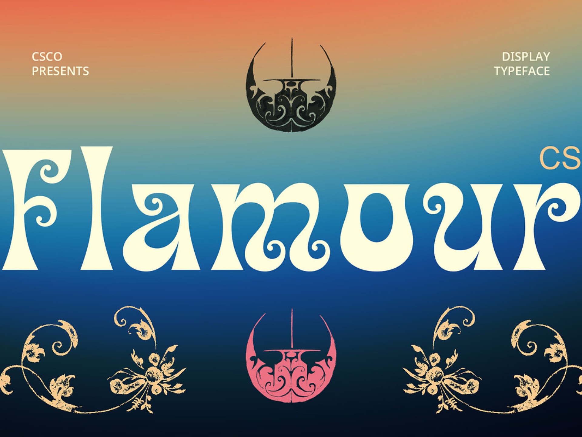 时尚优雅品牌电影海报游戏标题设计装饰英文字体安装包 flamour –