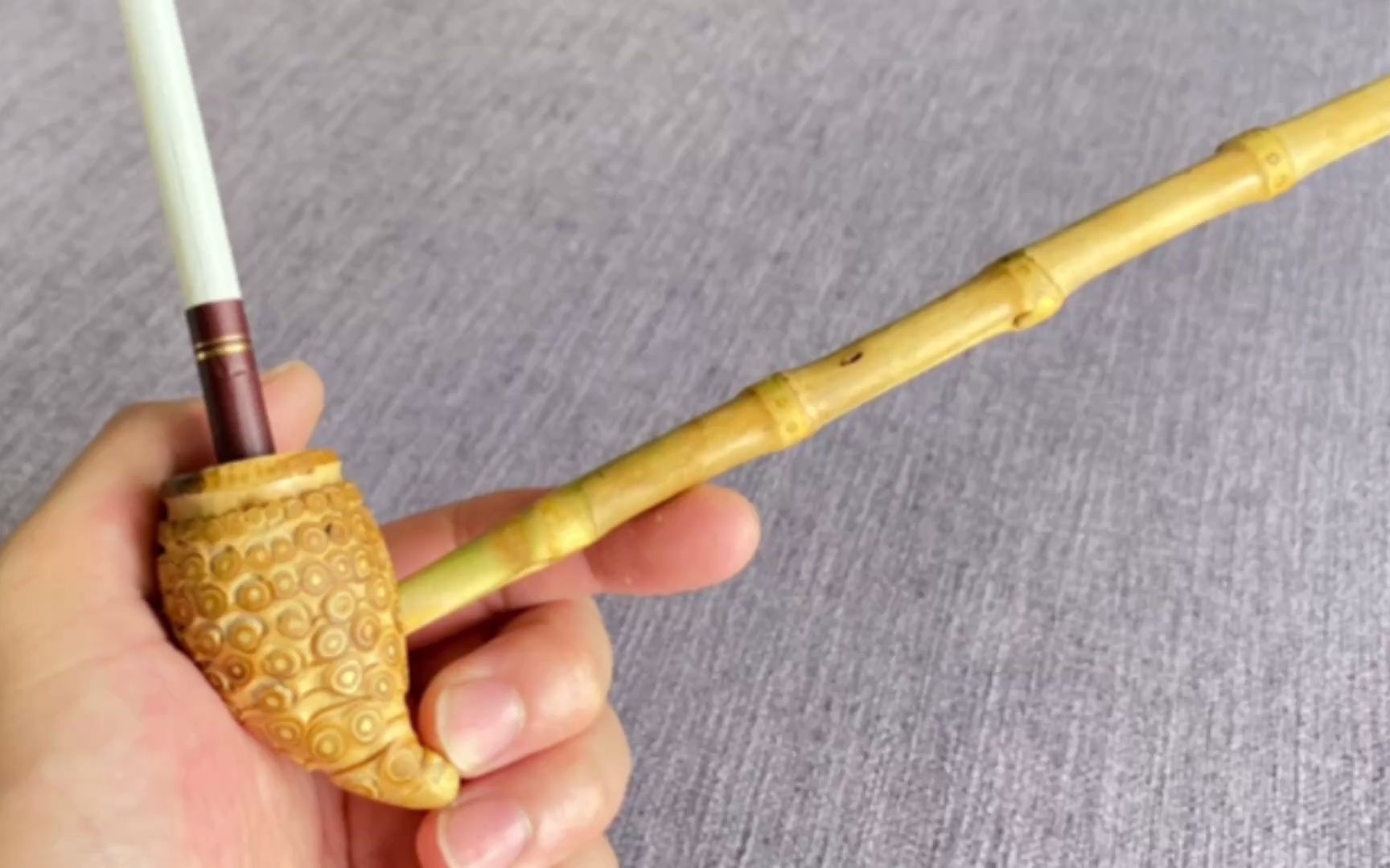 满钉卷烟竹烟斗的制作