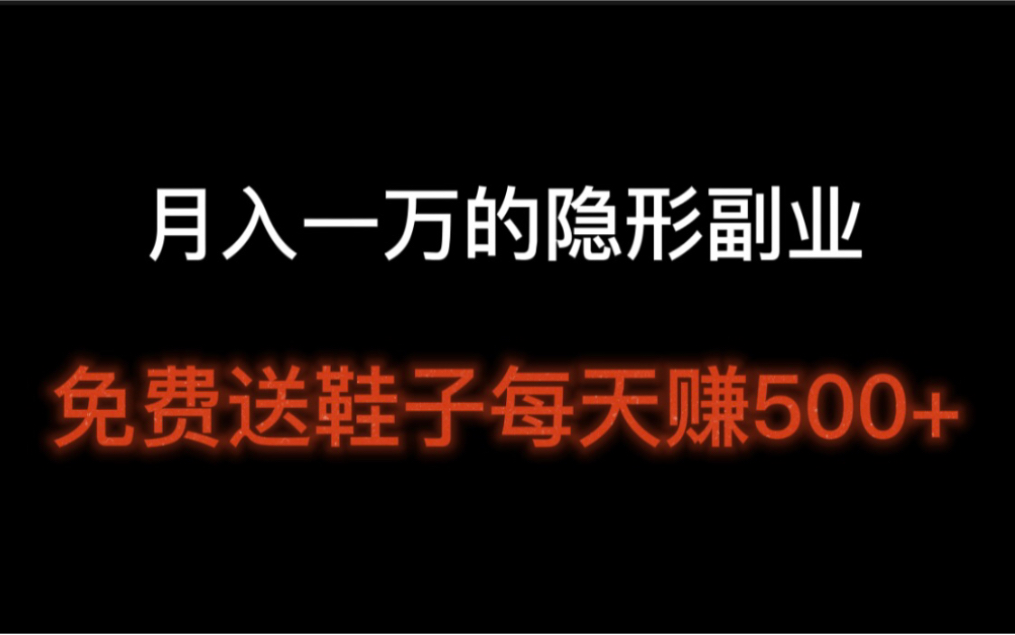 大学生免费送鞋子还能每天轻松赚500+,太舒服了吧,月入一万的隐形副业哔哩哔哩bilibili