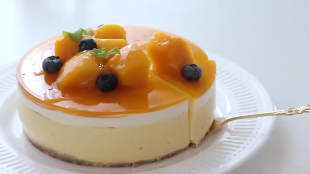 [图]芒果芝士蛋糕 No-Bake Mango Cheesecake