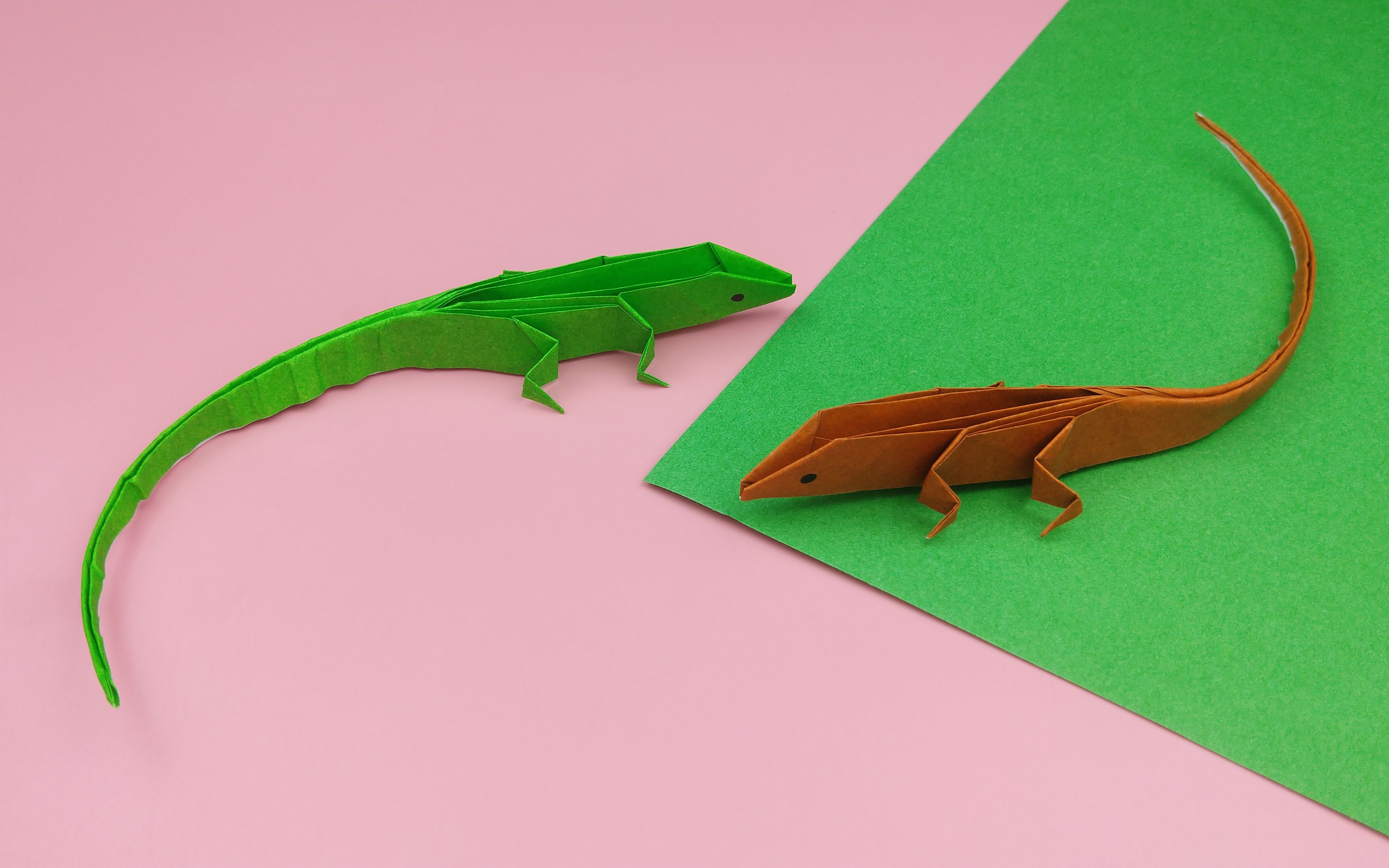 折纸会爬的蜥蜴图片