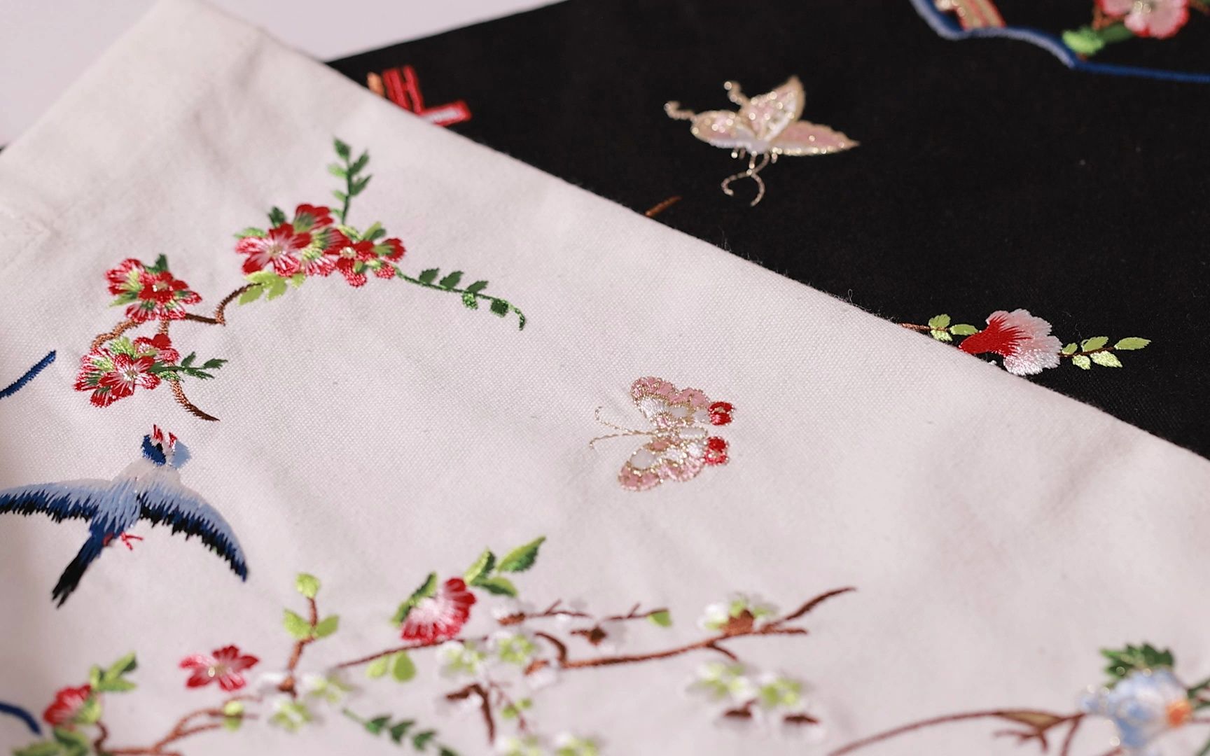 孔府仿白罗花鸟包