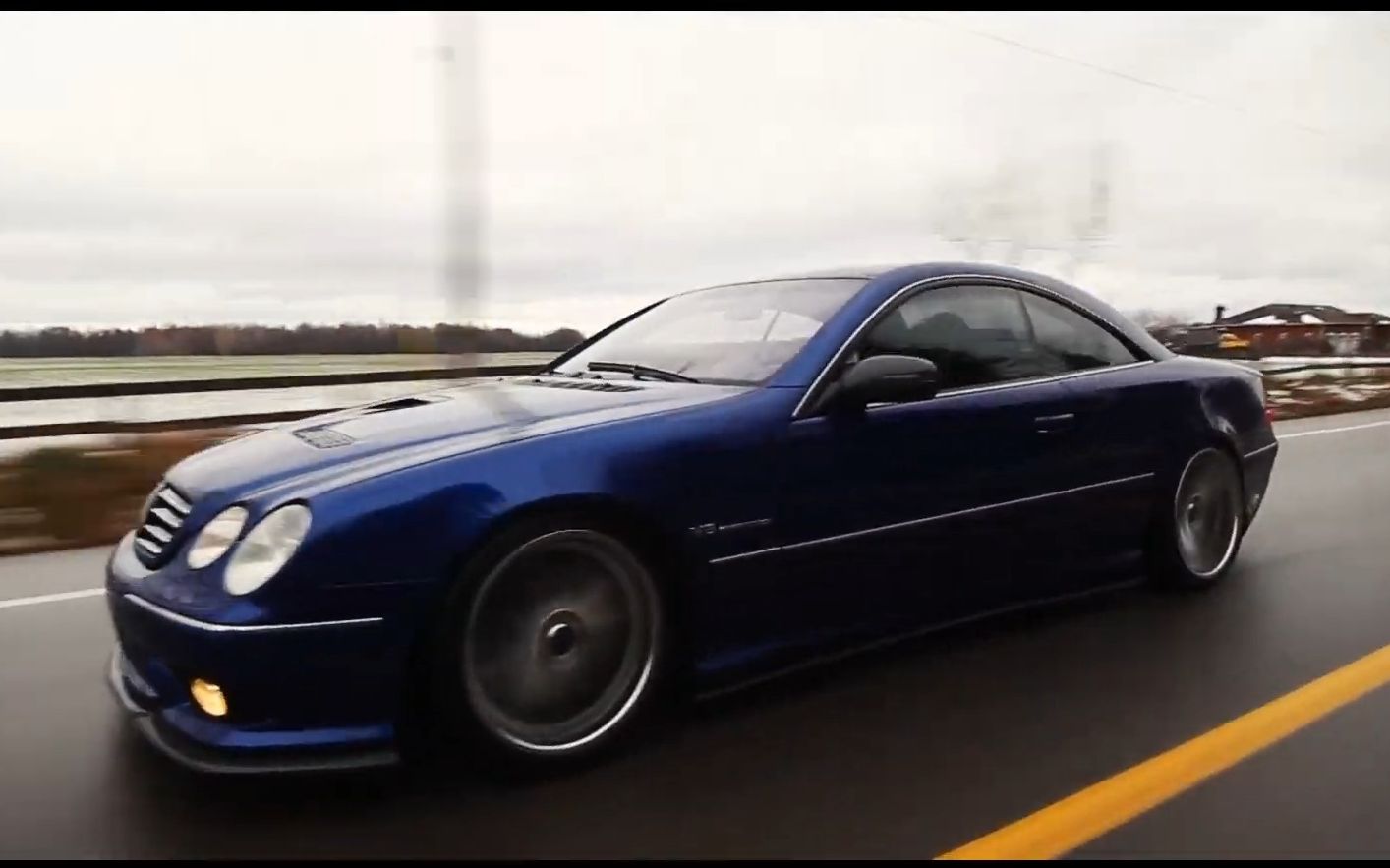 奔驰 c215 cl级 cl55 amg v8机械增压改630匹 加速和声浪