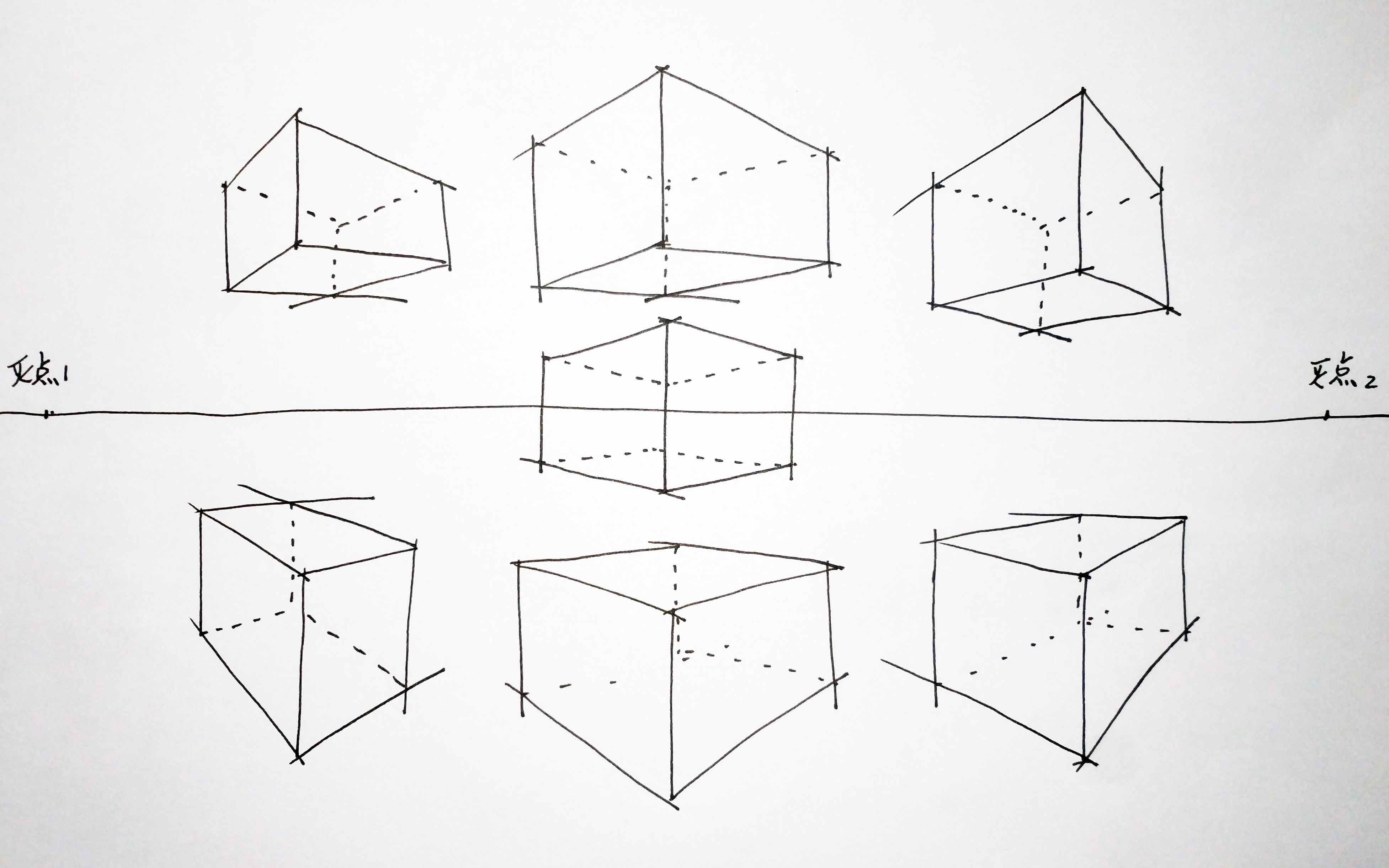立方体空间构成草图图片