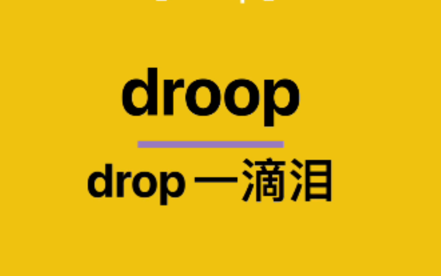 【专四词汇】droop哔哩哔哩bilibili