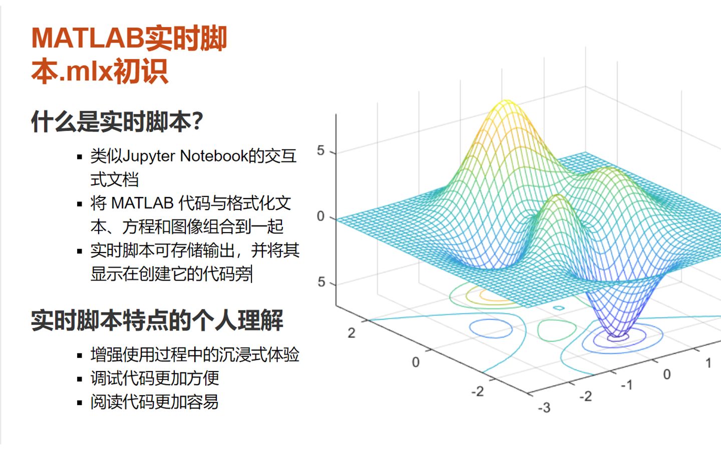 MATLAB实时脚本初识,.mlx比.m好在哪?涉及符号计算、二维绘图、三维绘图哔哩哔哩bilibili