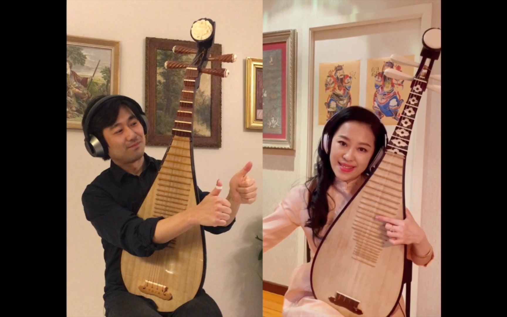 活动作品刘轶青与琵琶女神赵聪空中对话