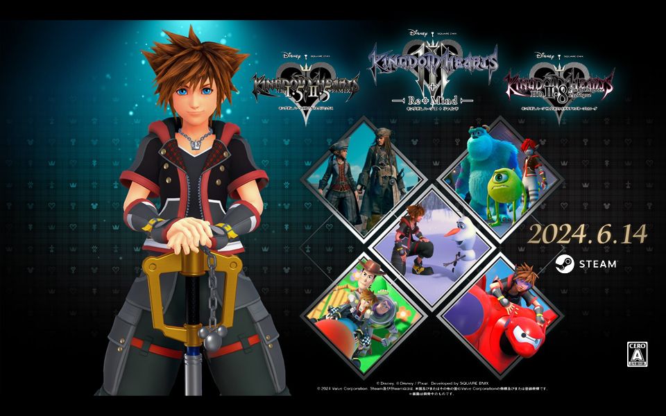 【steam】se动作冒险rpg游戏《王国之心》系列steam版宣传片公开,2024