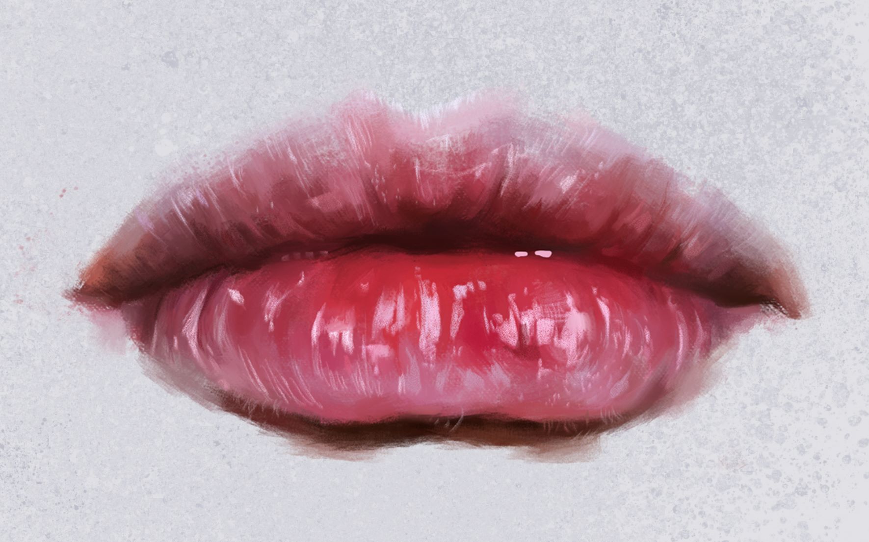 【写实厚涂过程】嘴唇细节刻画练习