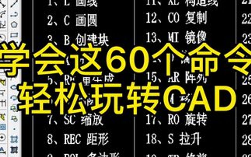 [图]零基础学习cad,学会这60个命令快捷键，轻轻玩转cad