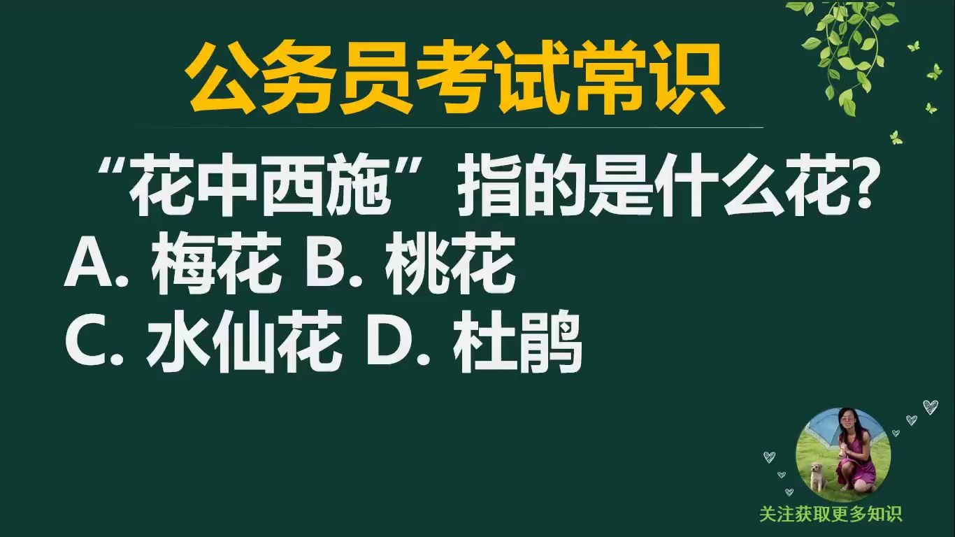 「公务员考试」拥有“花中西施”美誉的是什么花?哔哩哔哩bilibili