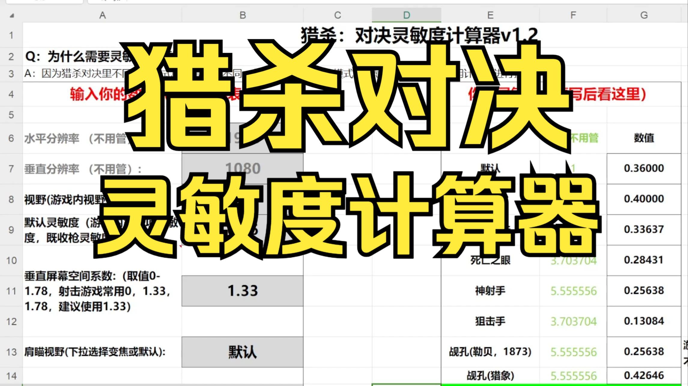 猎杀对决灵敏度计算器中文版来了!网络游戏热门视频