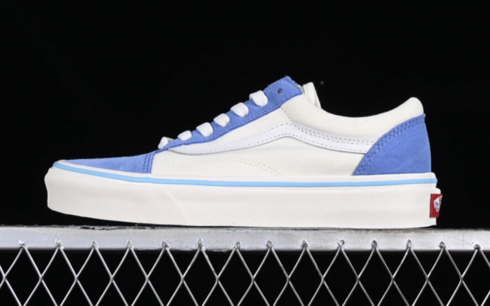 万斯 tagi x vans old skool 联名蓝白海岸风情珍珠鞋带低帮帆布鞋