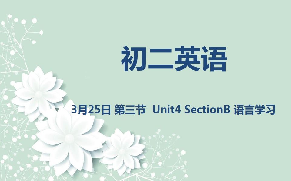 初二英语0325 第三节 Unit4 SectionB 语言学习哔哩哔哩bilibili