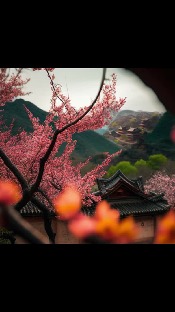 山寺桃花手机壁纸图片