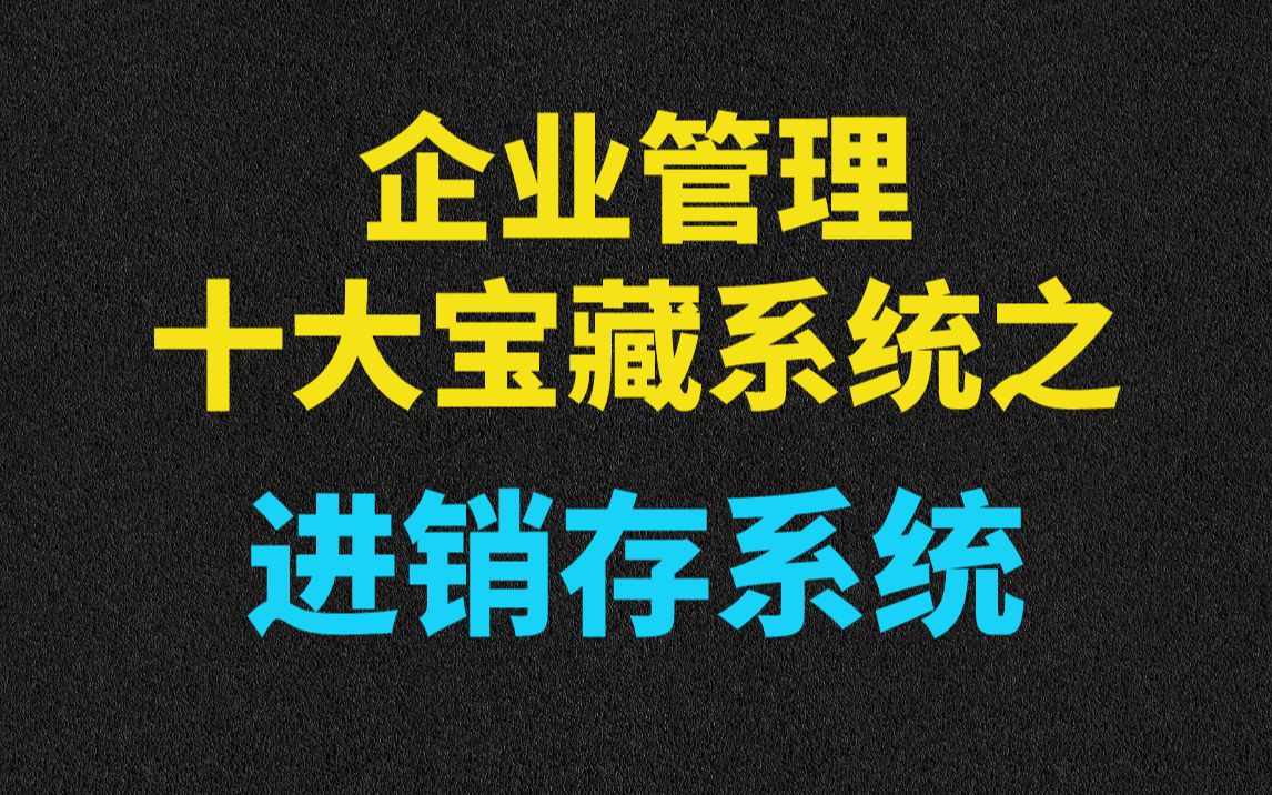 企业管理十大宝藏系统之进销存系统来袭!哔哩哔哩bilibili