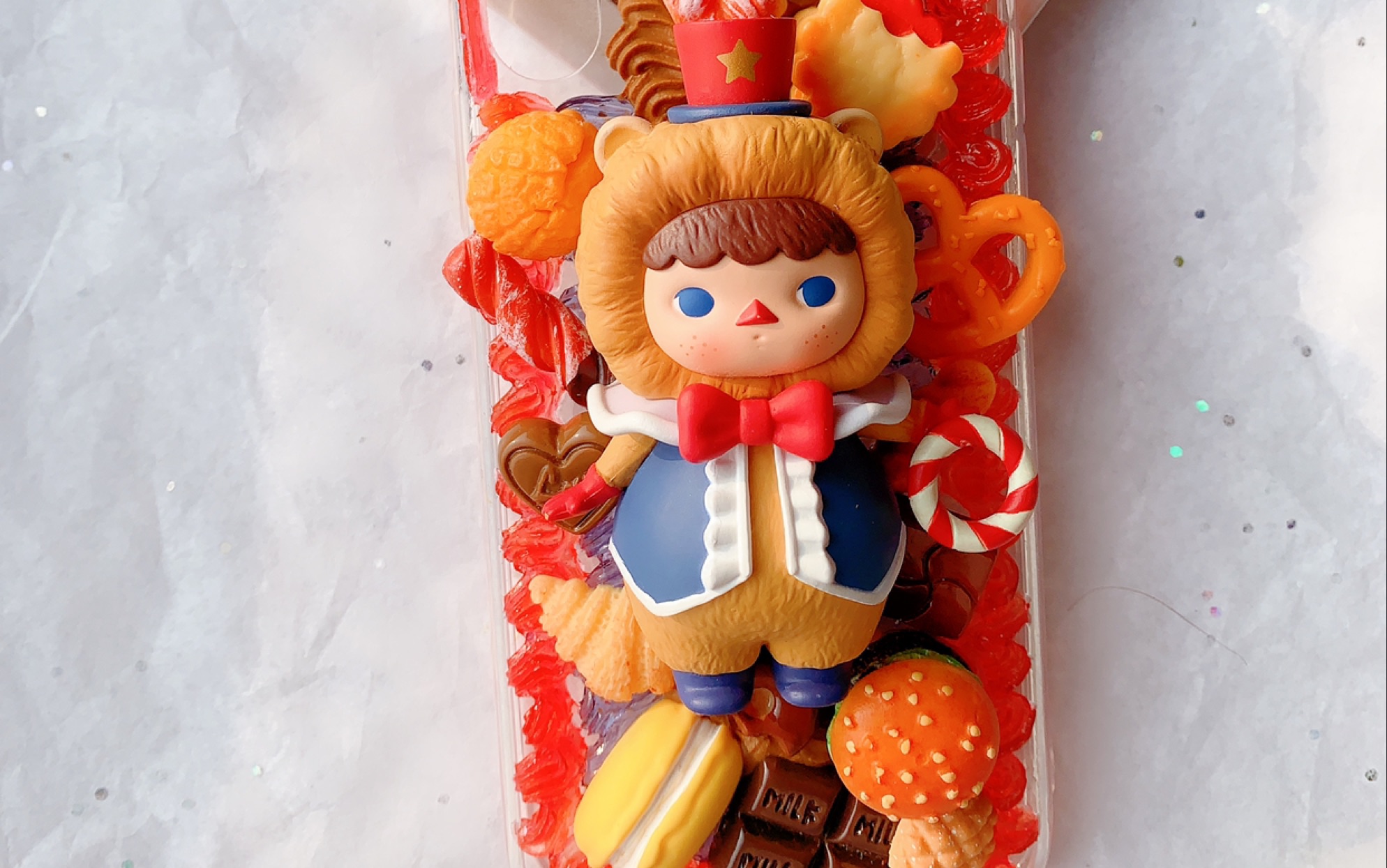 奶油胶手机壳之泡泡玛特盲盒 毕奇马戏团系列小狮子 新年快乐 2020年