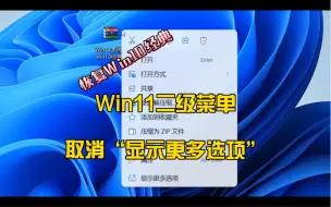 Download Video: Win11右键菜单 “显示更多选项”回归经典Win10模式