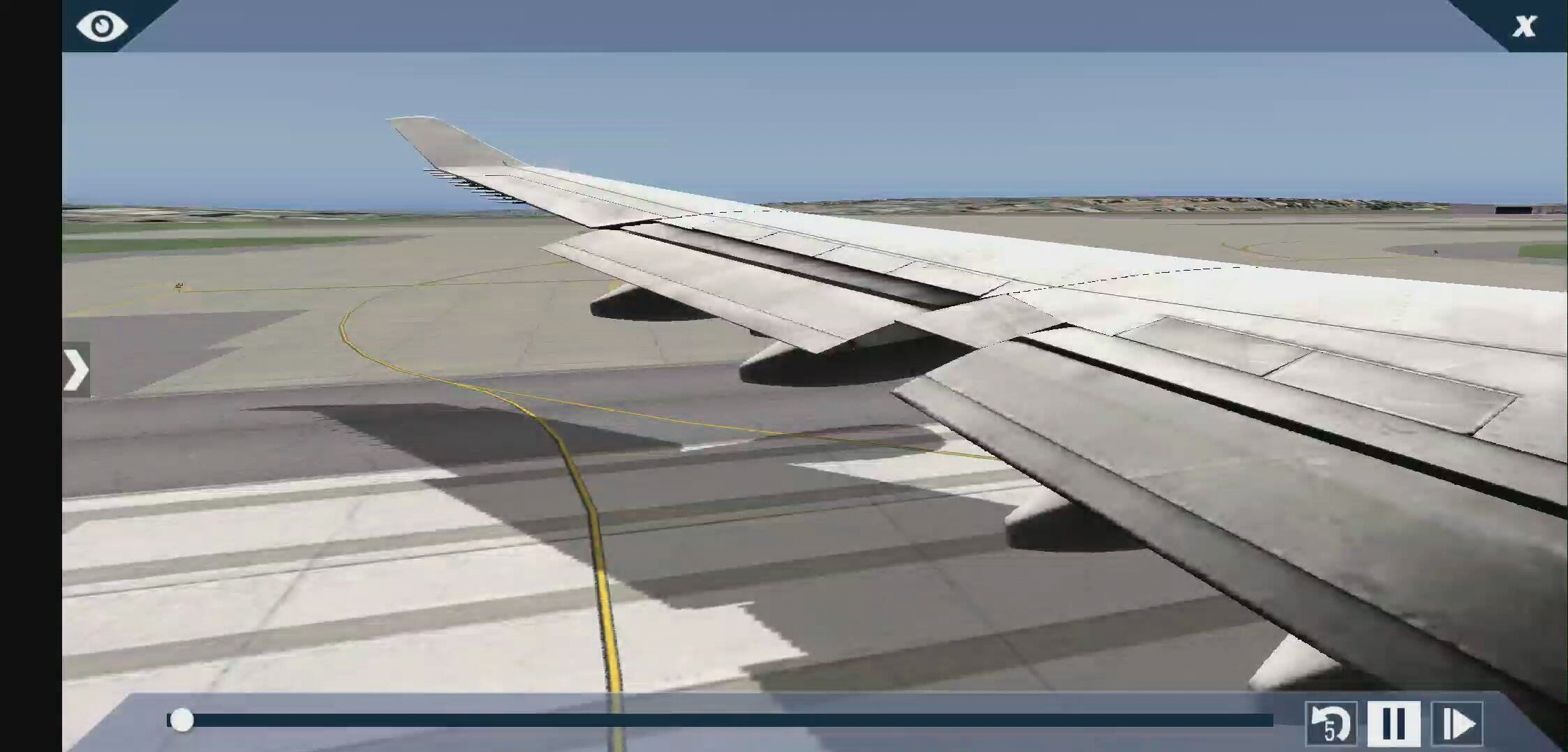 xplane10 波音747-400起飞机翼视角