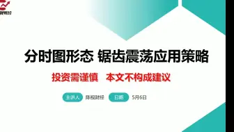 经典分时图形态：遇到“锯齿震荡”一定要观望