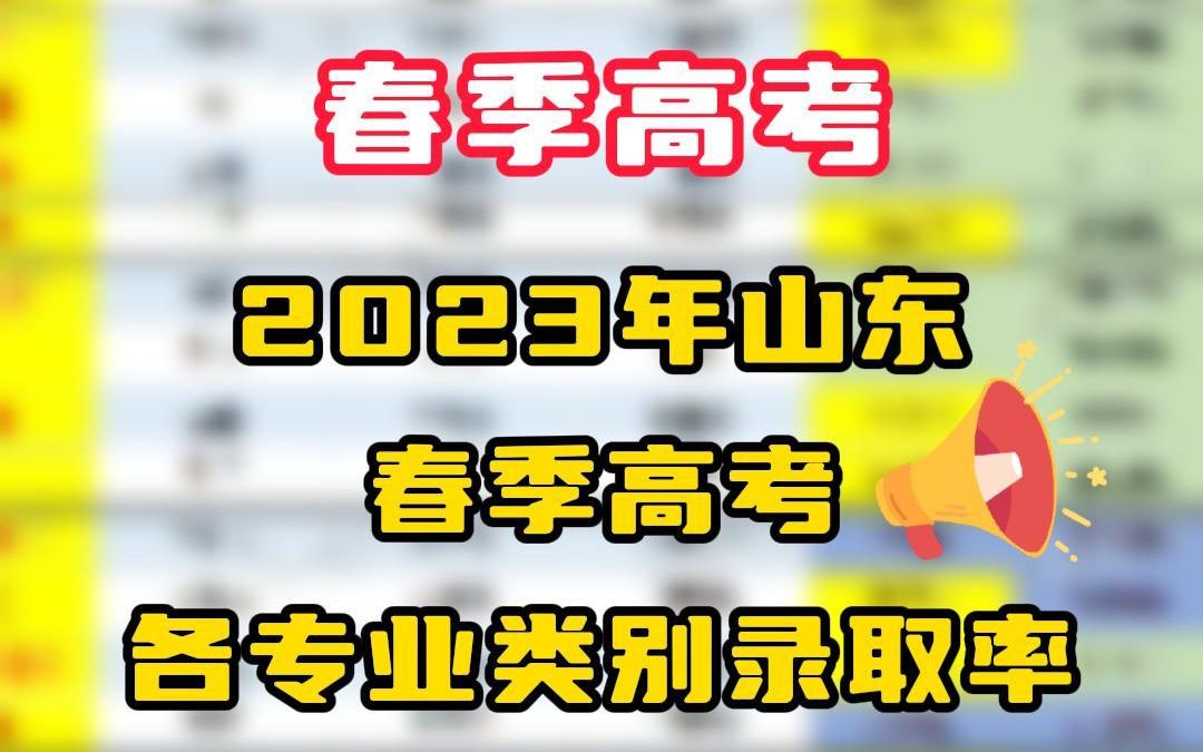 2023年山东春季高考各专业类别录取率哔哩哔哩bilibili