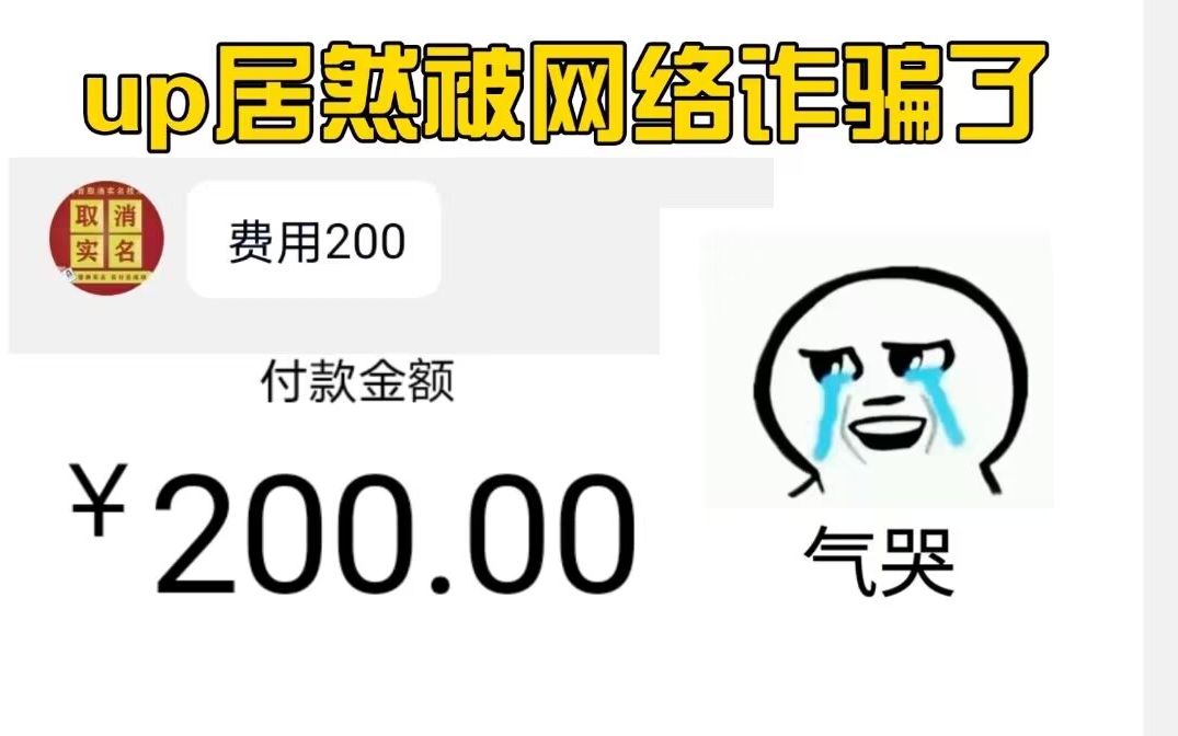 up主惨遭网络诈骗,痛失200元哔哩哔哩bilibili