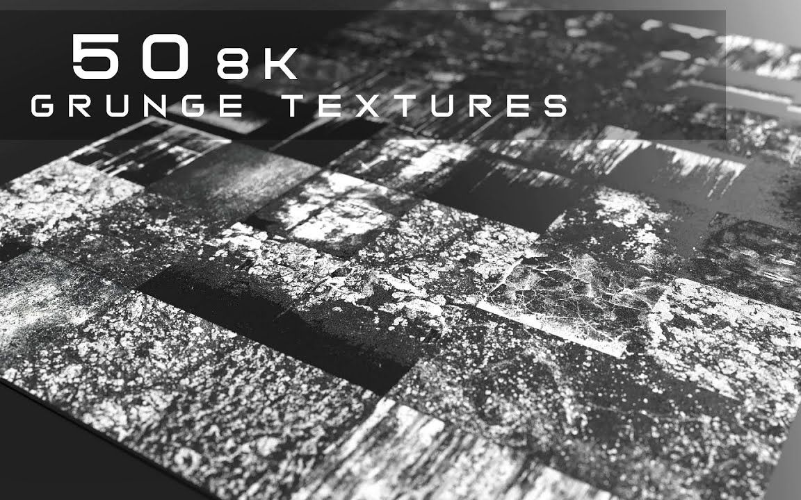 50个8K污渍划痕黑白通贴图包 50 8K Grunge/Stencil Textures 626CG资源站哔哩哔哩bilibili