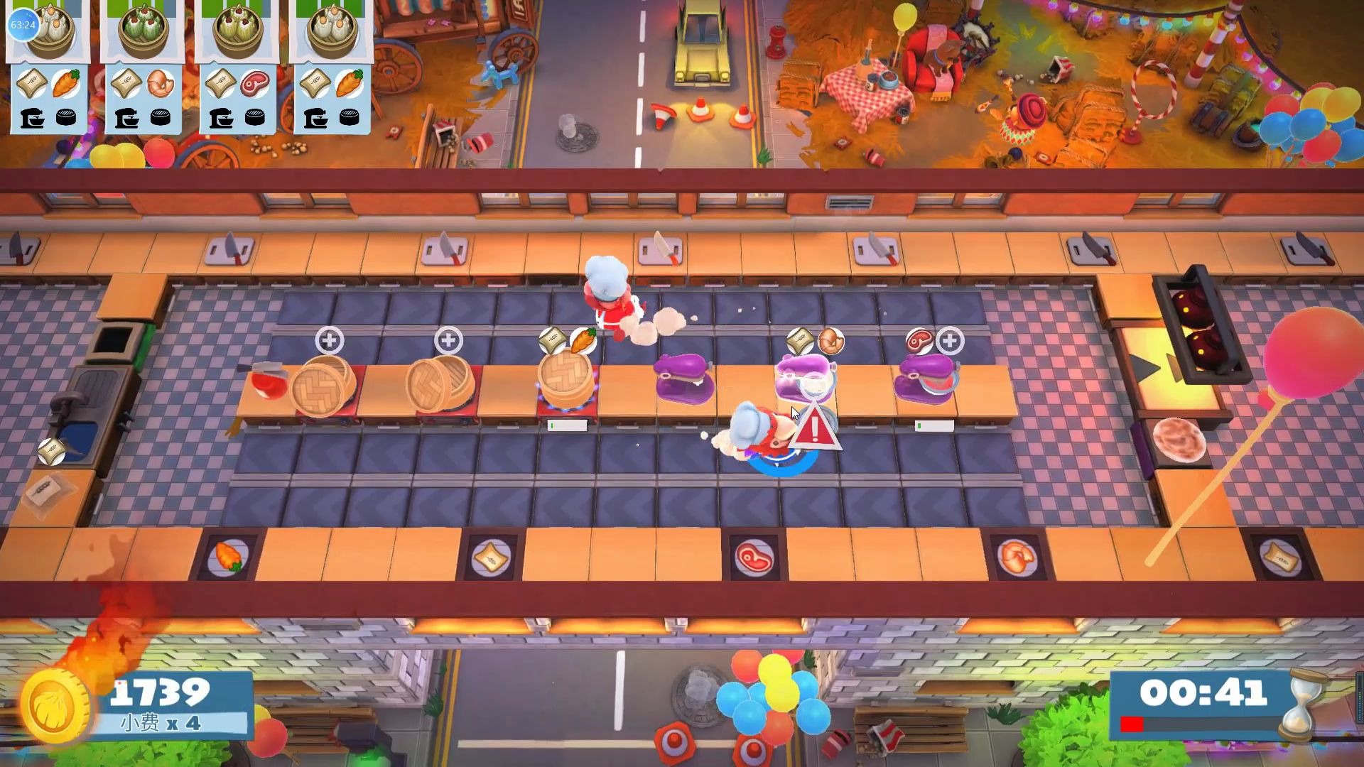 overcooked2我永远讨厌传送带分手厨房2嘉年华dlc凯文2双人四星