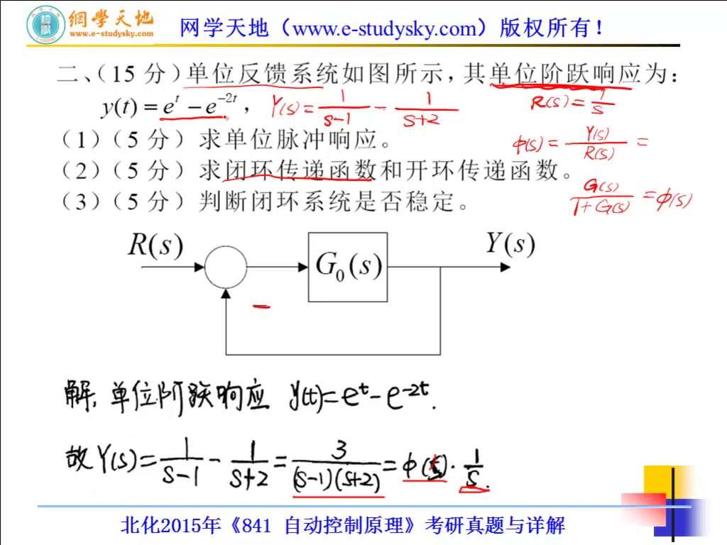 北京化工大学841自动控制原理考研真题答案与详解网学天地北化自动化控制工程哔哩哔哩bilibili