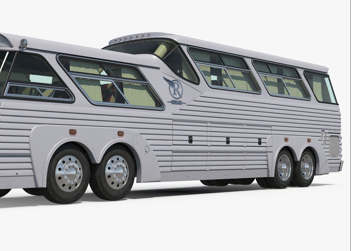 十分罕见的1973年生产的美式四轴大巴车,后置发动机前四后八底盘8×4