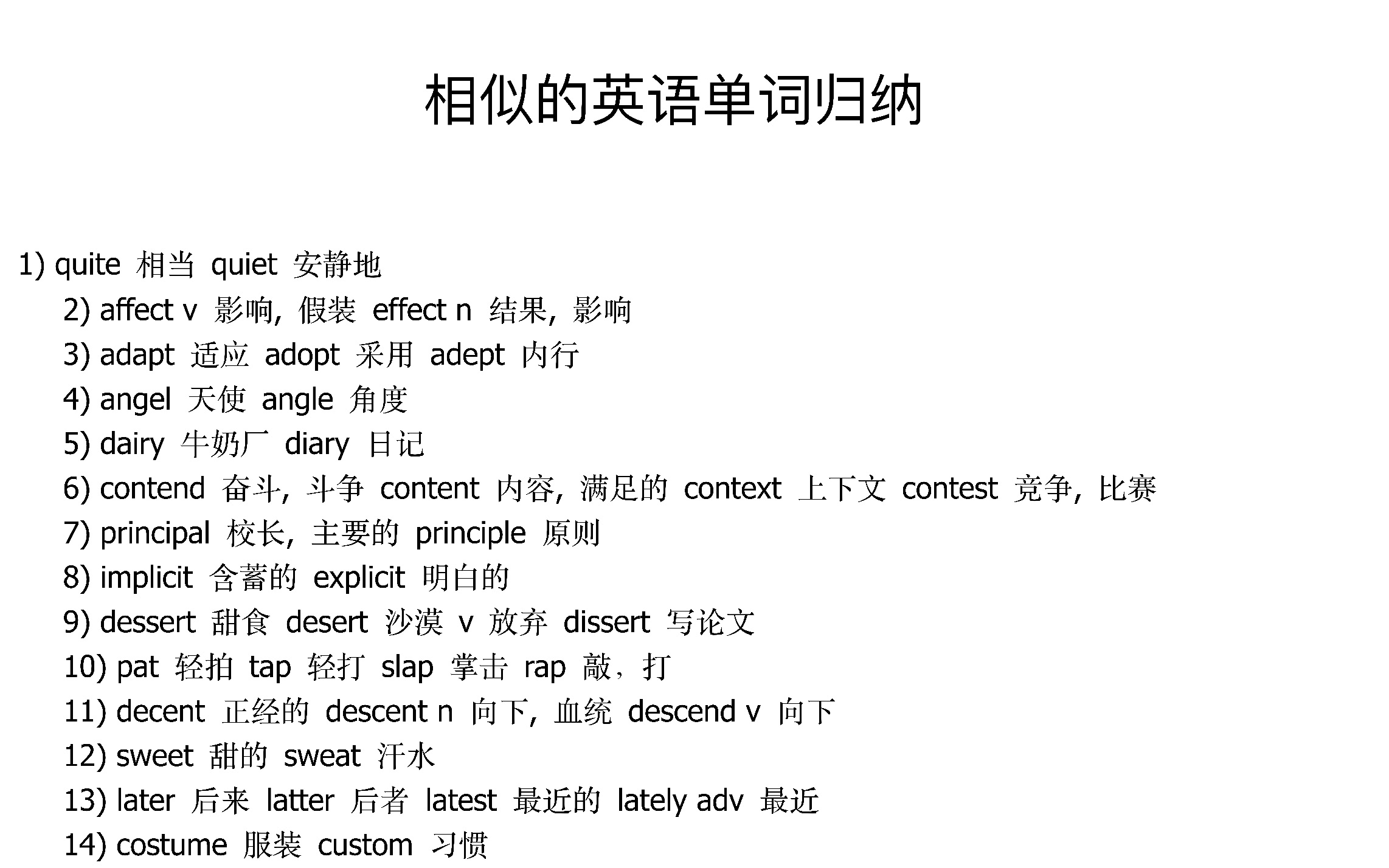 相似英语单词 看一眼 对比一下叭 7090(共150对)哔哩哔哩bilibili