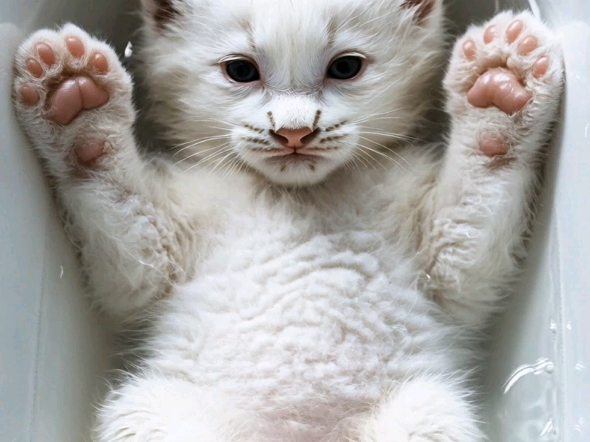 爱干净的小猫