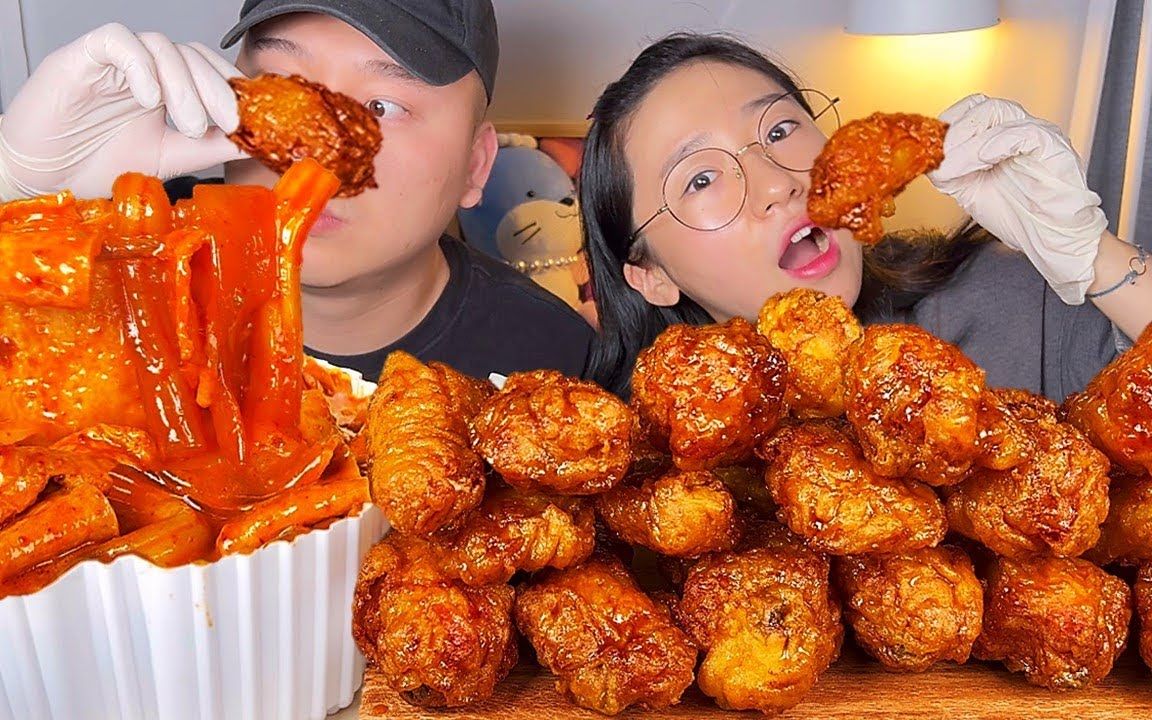 『cossert』中字 11.03 一起吃炸鸡和辣炒年糕,还有蜜汁鸡翅☆咀嚼音